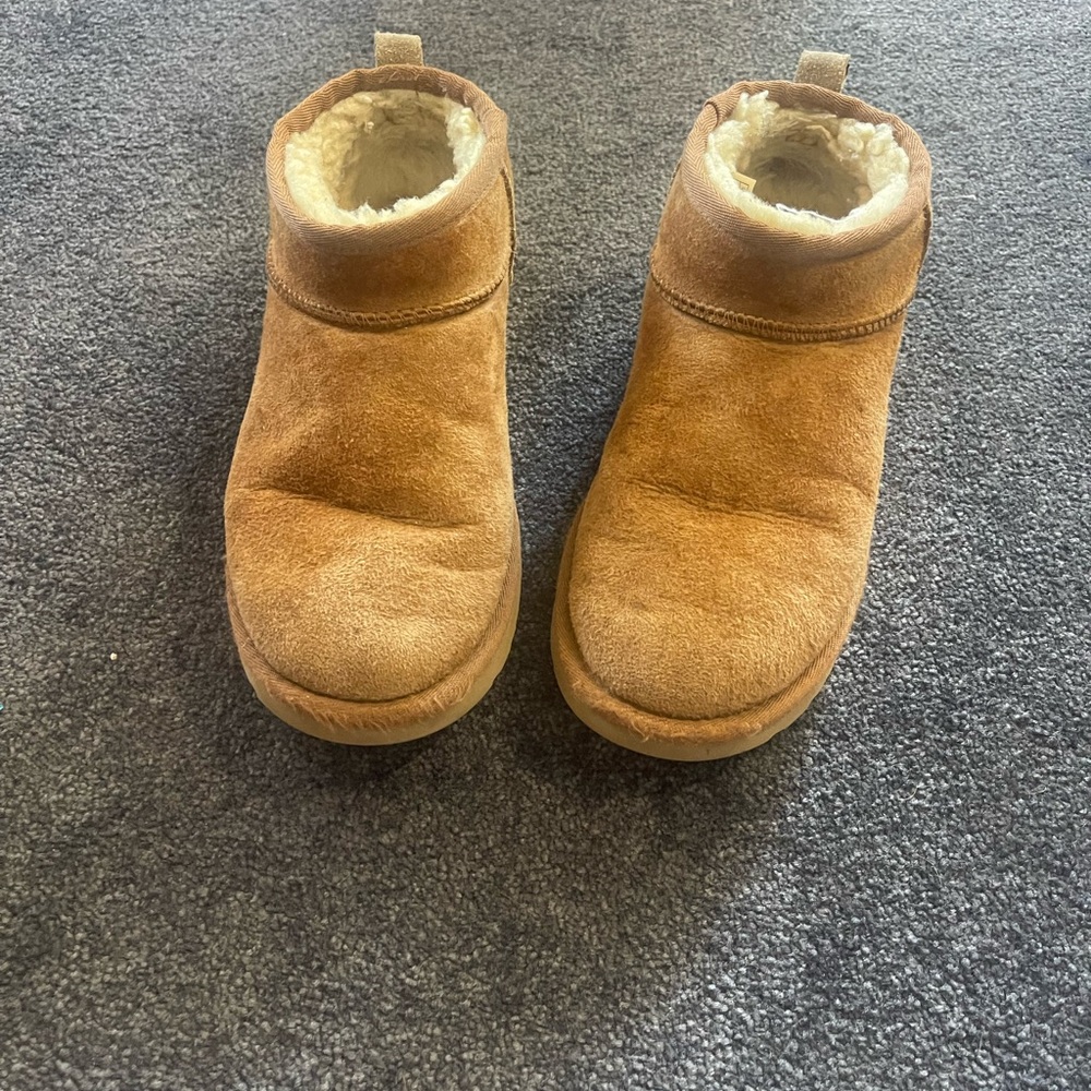 UGG Chestnut Suede Shearling-Lined Slip-Ons